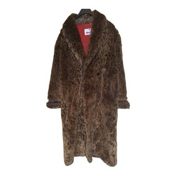 MONTEREY FASHIONS LEOPARD PRINT FAUX FUR COAT SHAWL COLLAR Long Coat Size 14 - Picture 3 of 14